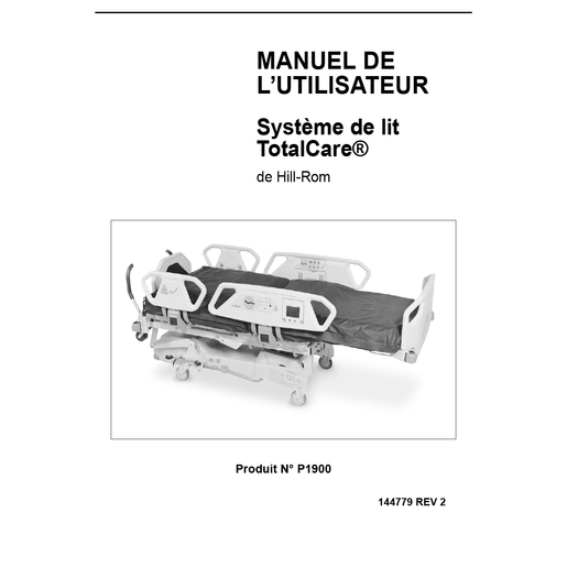User Manual, TotalCare Bed, French