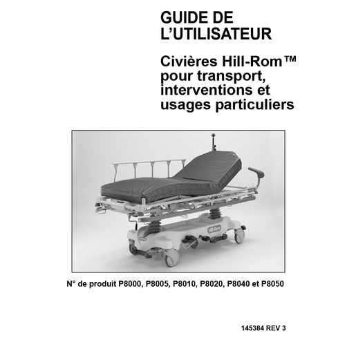 User Manual, Transport Stretcher, French