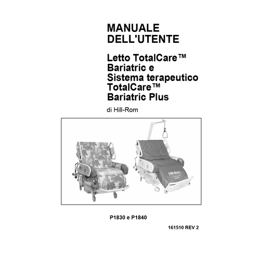 User Manual, TotalCare Bariatric User Manual, Italian