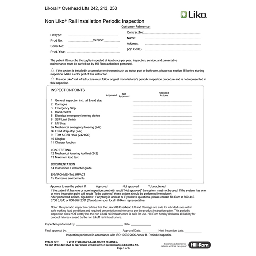 DS, Likorall Periodic Inspection Form