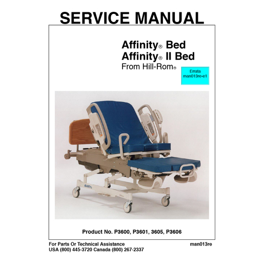 Service Manual, Affinity Birthing Bed
