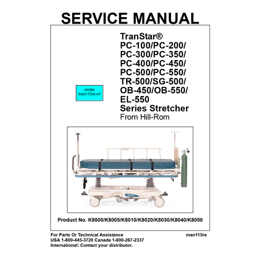 Service Manual, Transtar Stretcher